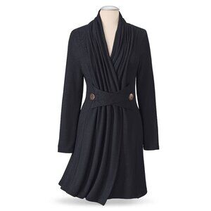 Pyramid Collection Goth Victorian Style Black Wrap Waist Jacket